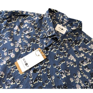 No Nationality NN07 Deon 5655 Sargasso Sea Blue Floral Button Down Shirt NEW